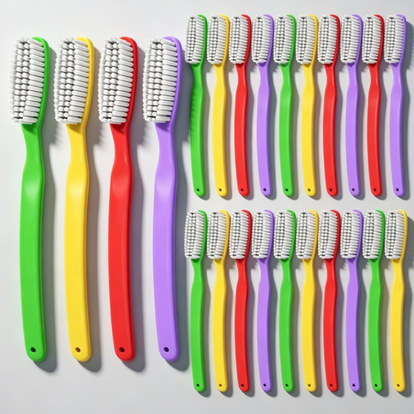 Hard firm toothbrush for smokers, 24-pack