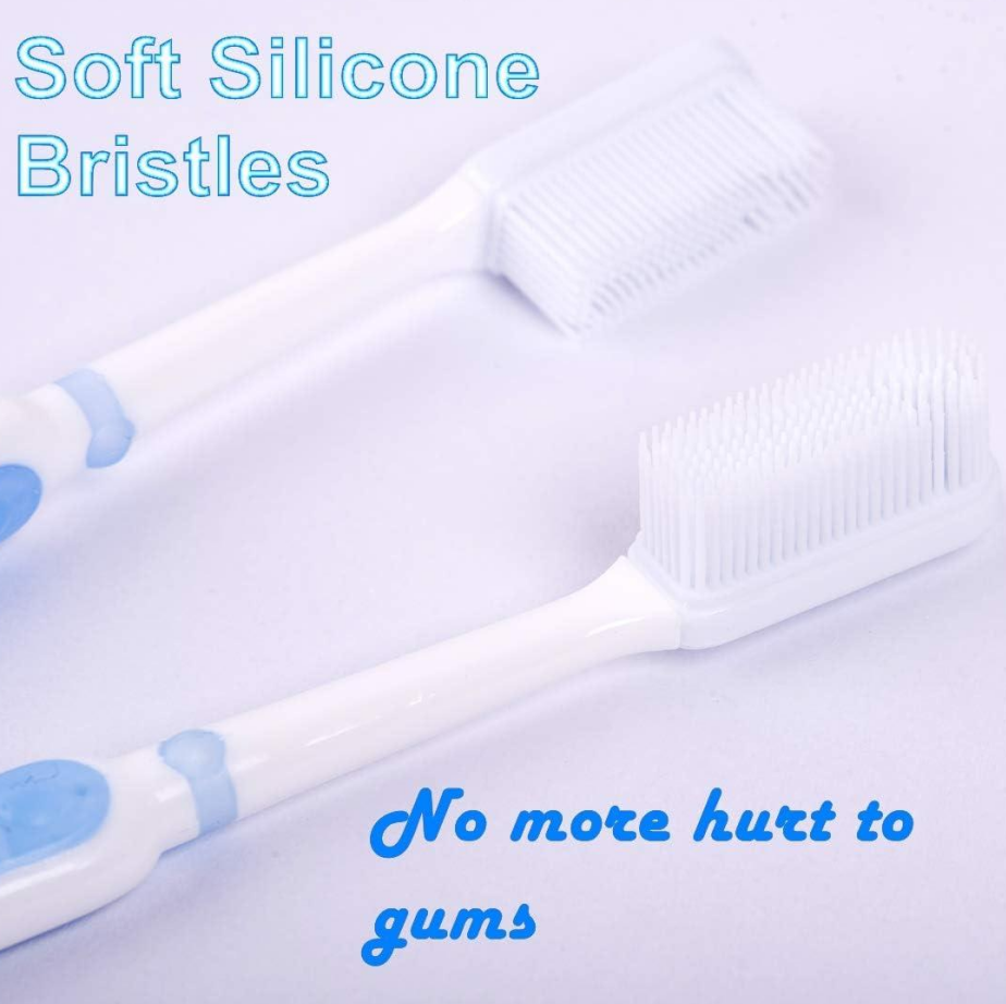 Silicone bristle toothbrush, 2-pack - Image 2