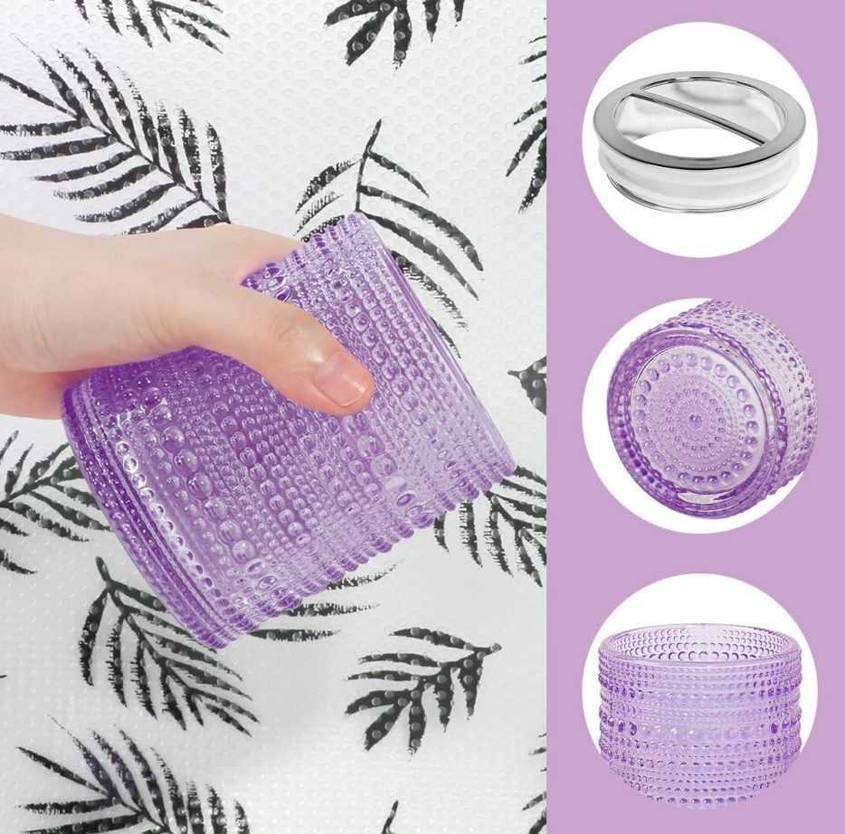 Purple glass toothbrush holder with divider - Image 2
