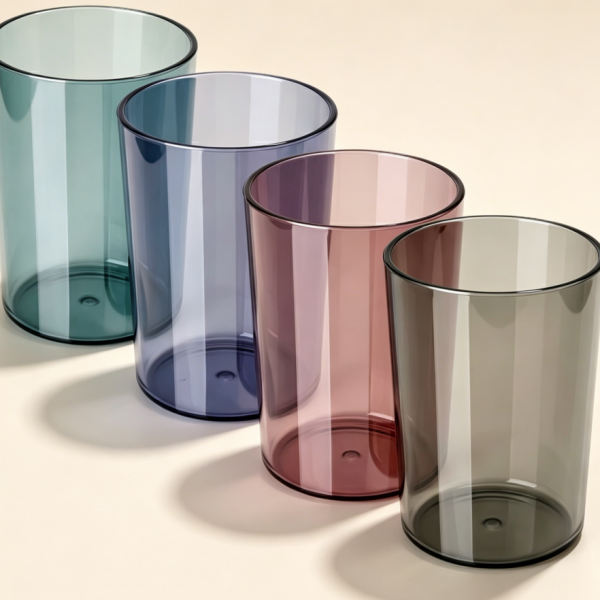 Durable high-quality plastic toothbrush cup, 4 colors, 4-pack