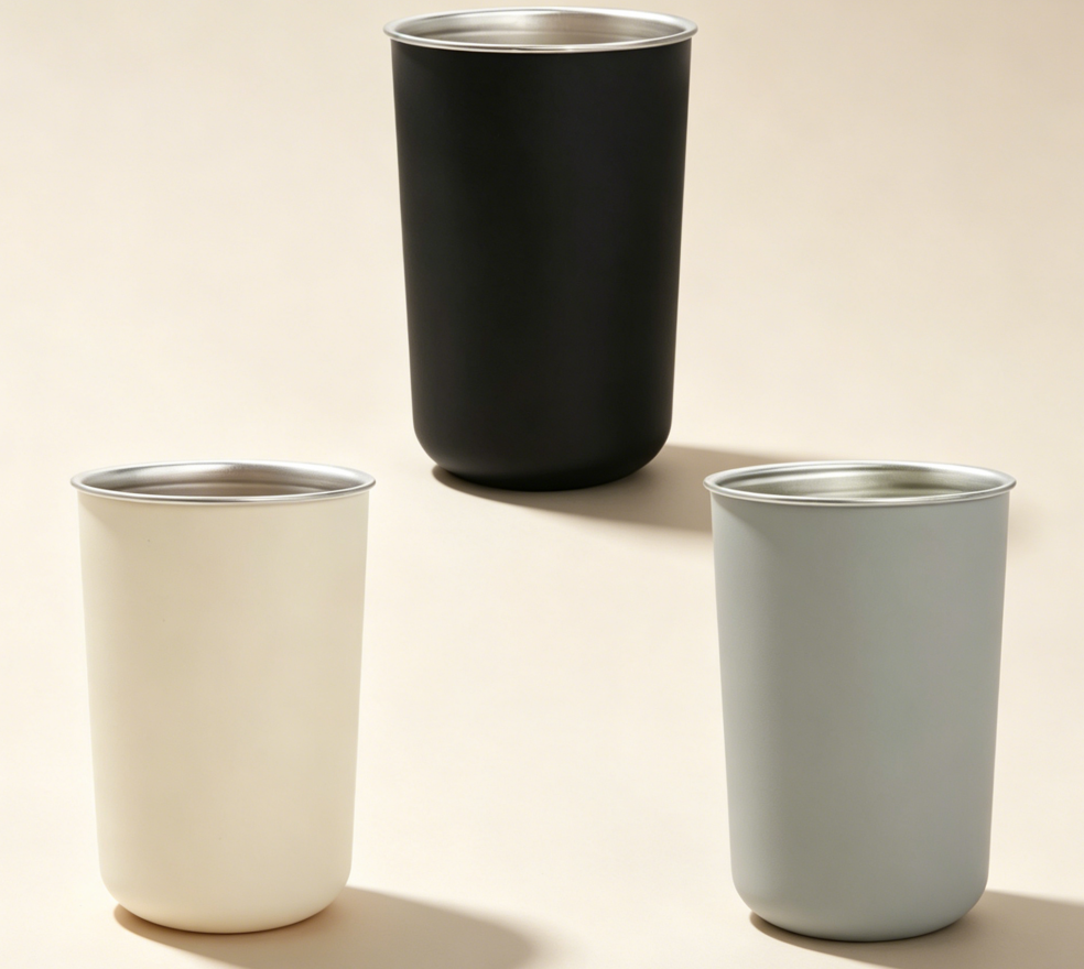 Stainless steel bathroom tumbler, 3 colors, 3-pcs
