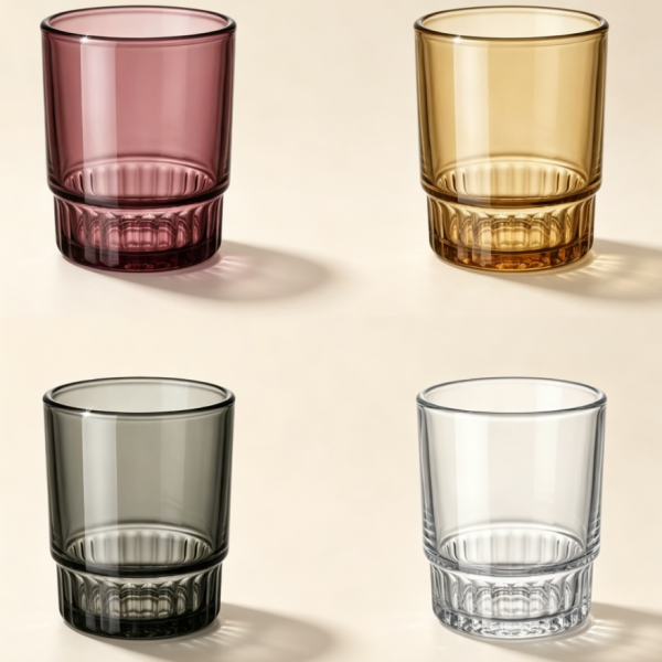 Plastic bathroom tumblers, 4 colors, 300ml, 4-pack