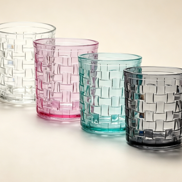 Plastic toothbrush cup, 4 colors, 350ml, 4-pack