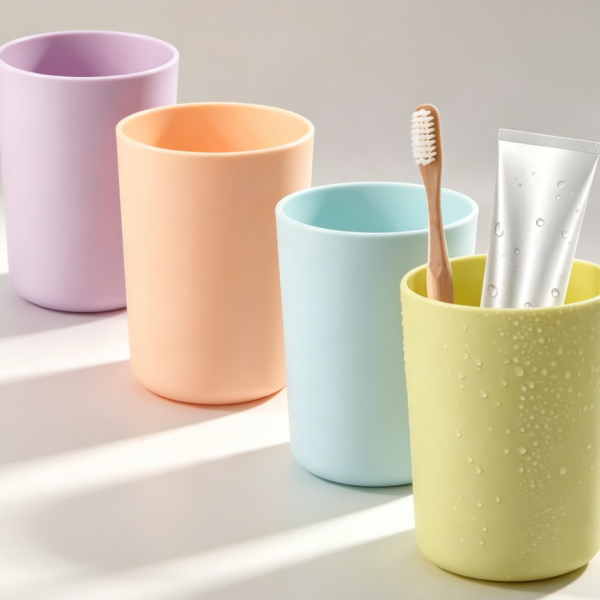 Shatter-resistant plastic toothbrush cup, 4 colors, 250ml