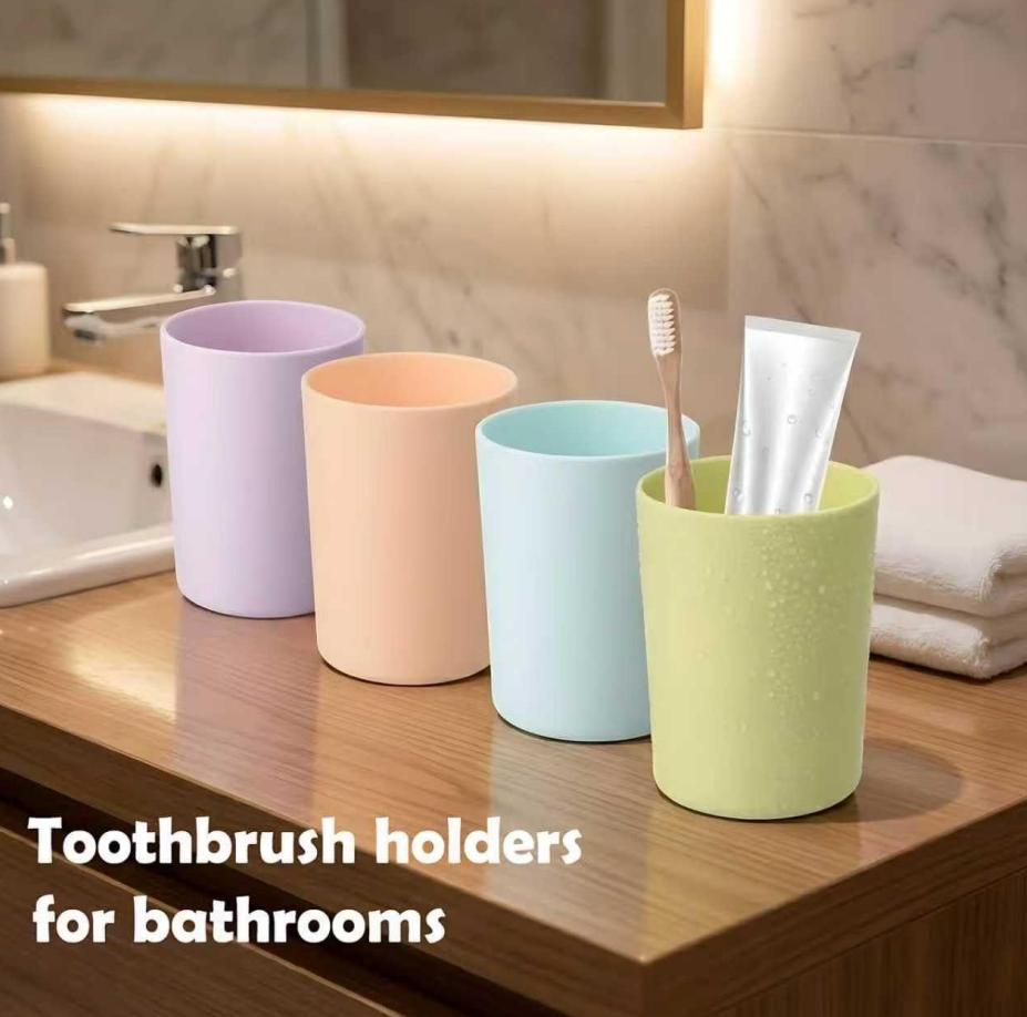 Shatter-resistant plastic toothbrush cup, 4 colors, 250ml - Image 2