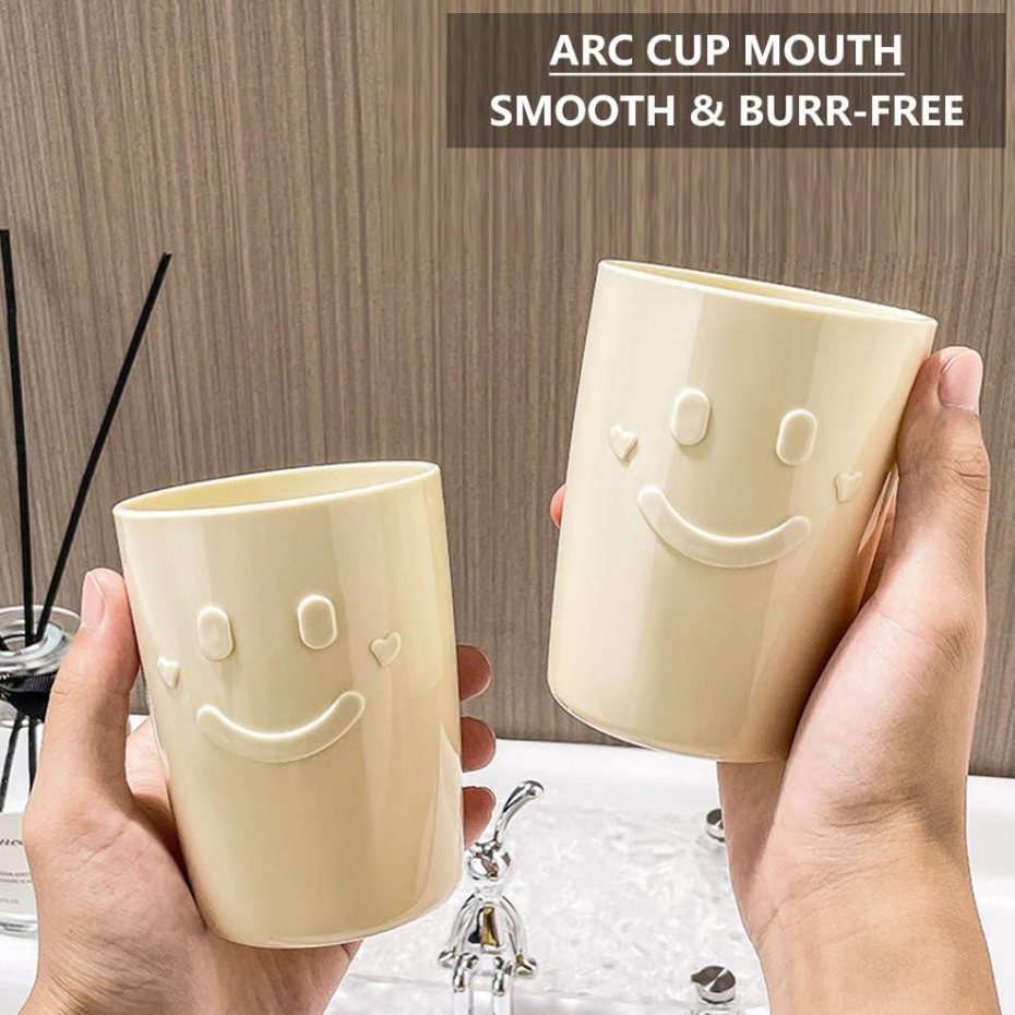 Smiley shatter-resistant toothbrush cup, 4 colors, 300ml - Image 2