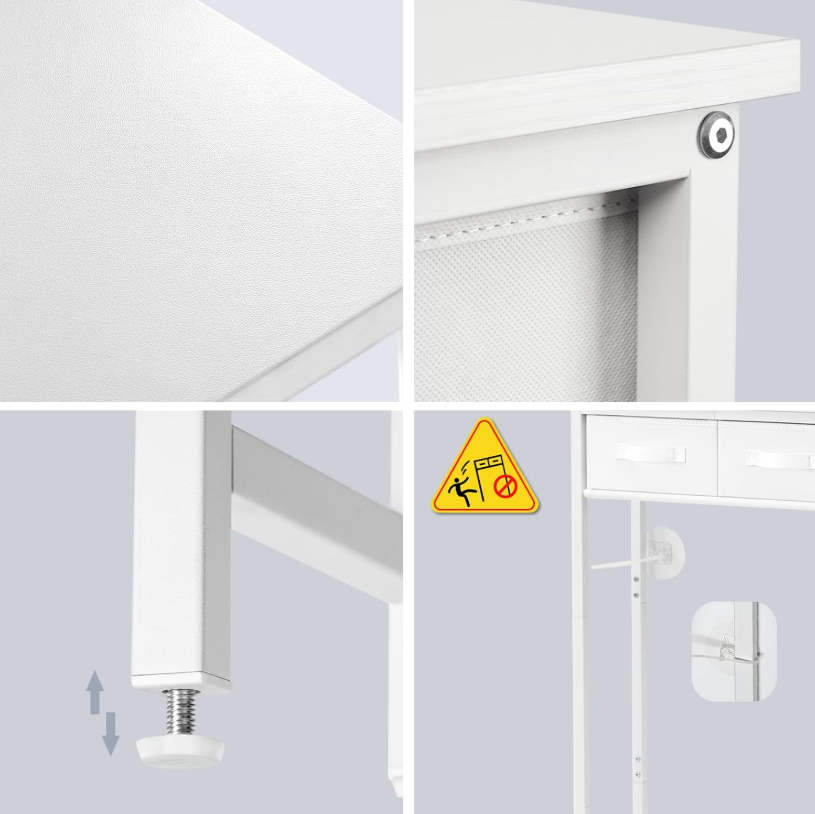 2-tier over-toilet storage with fabric drawers, white - Image 2