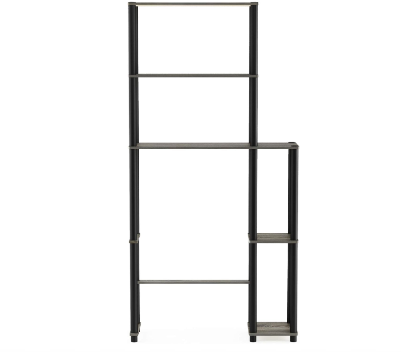 5-tier over-toilet storage rack, oak gray/black - Image 2