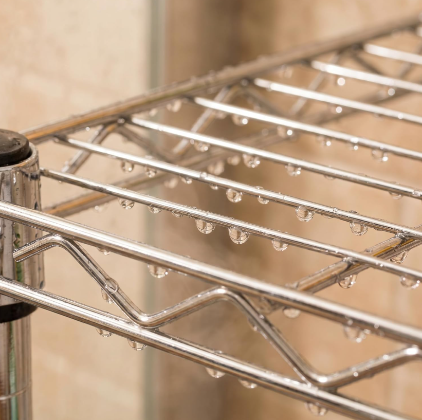 3-tier chrome bathroom storage rack, 24x58x152 cm - Image 3